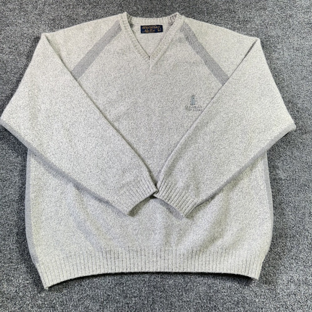 Vintage OLD HEAD GOLF LINKS Sweater L Wool Angora Rabbit Knit Made in Scotland